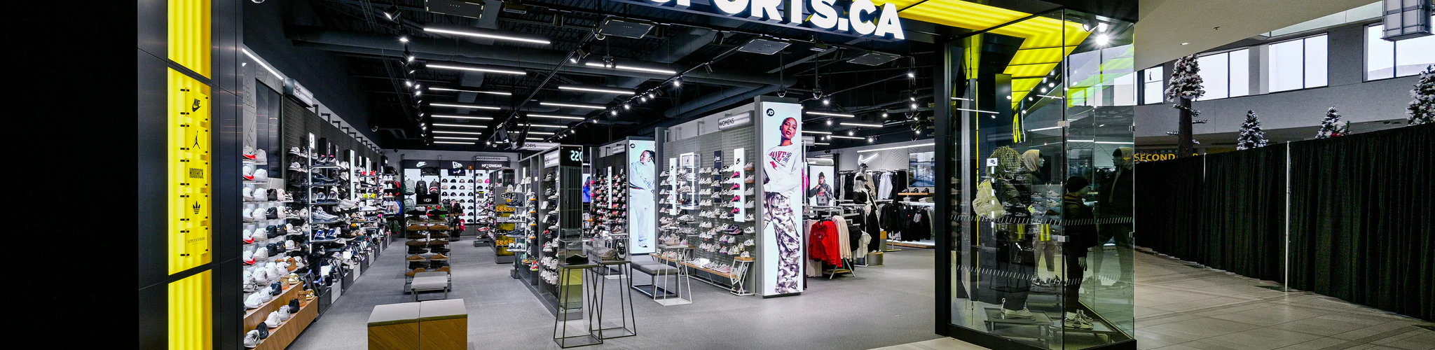Interior view of a JD Sports retail store.